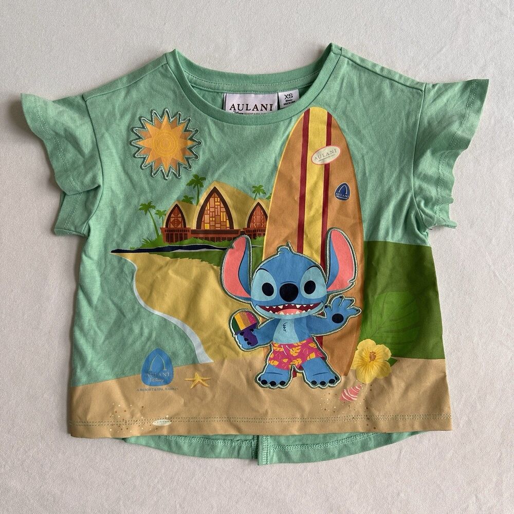 Disney Stitch Aulani Resort Jerrod Maruyama T Shirt Girls Size XS Hawaii